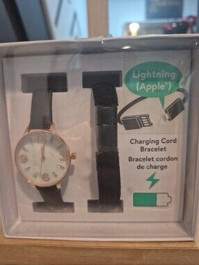 Womens Black Watch with Charging Bracelet